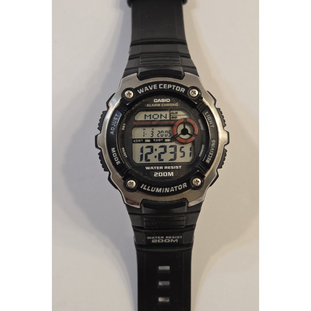 CASIO Wave Ceptor WV-200A (3140) Atomic Timekeeping‎ Works Tested New Battery